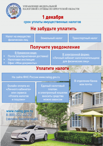 1 декабря срок уплаты имущественных налогов